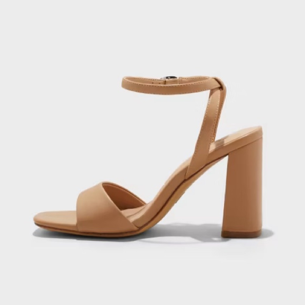 A New Day Tan High Block Heel Sandals